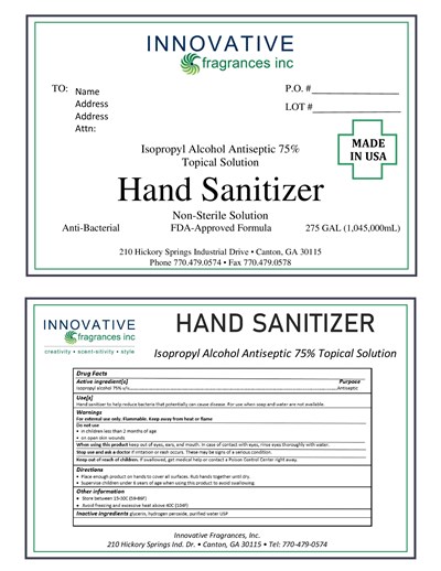 Ifi Ipa Hand Sanitizer 275 Gal   1045000 mL Label